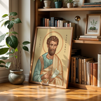 Saint Barnabas the Apostle Icon Print, Christian Mission Gift, Holygraceart
