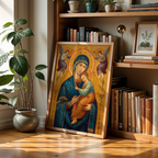 Our Lady of Perpetual Help Orthodox Icon Wall Art, Mother of God Blessing Gift, Holygraceart