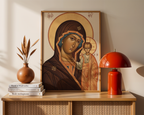 Theotokos Orthodox Icon Print, New Parents and Baptism Gift, Marian Family Blessing