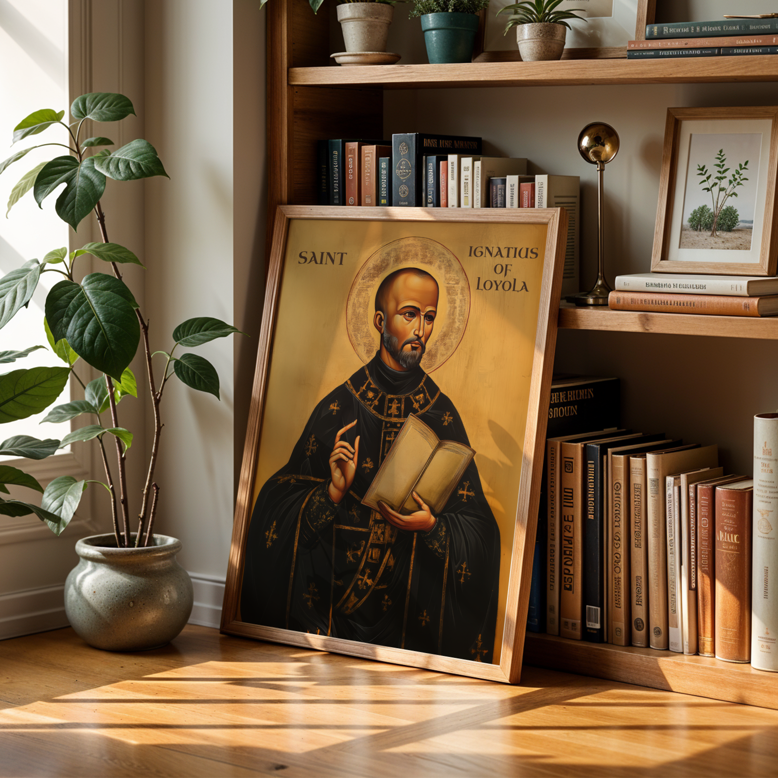 Saint Ignatius of Loyola Icon Wall Art, Spiritual Wisdom Gift Orthodox Print, Holygraceart