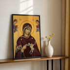 Mother of God Untier of Knots Orthodox Icon Print, Marian Prayer Room Decor