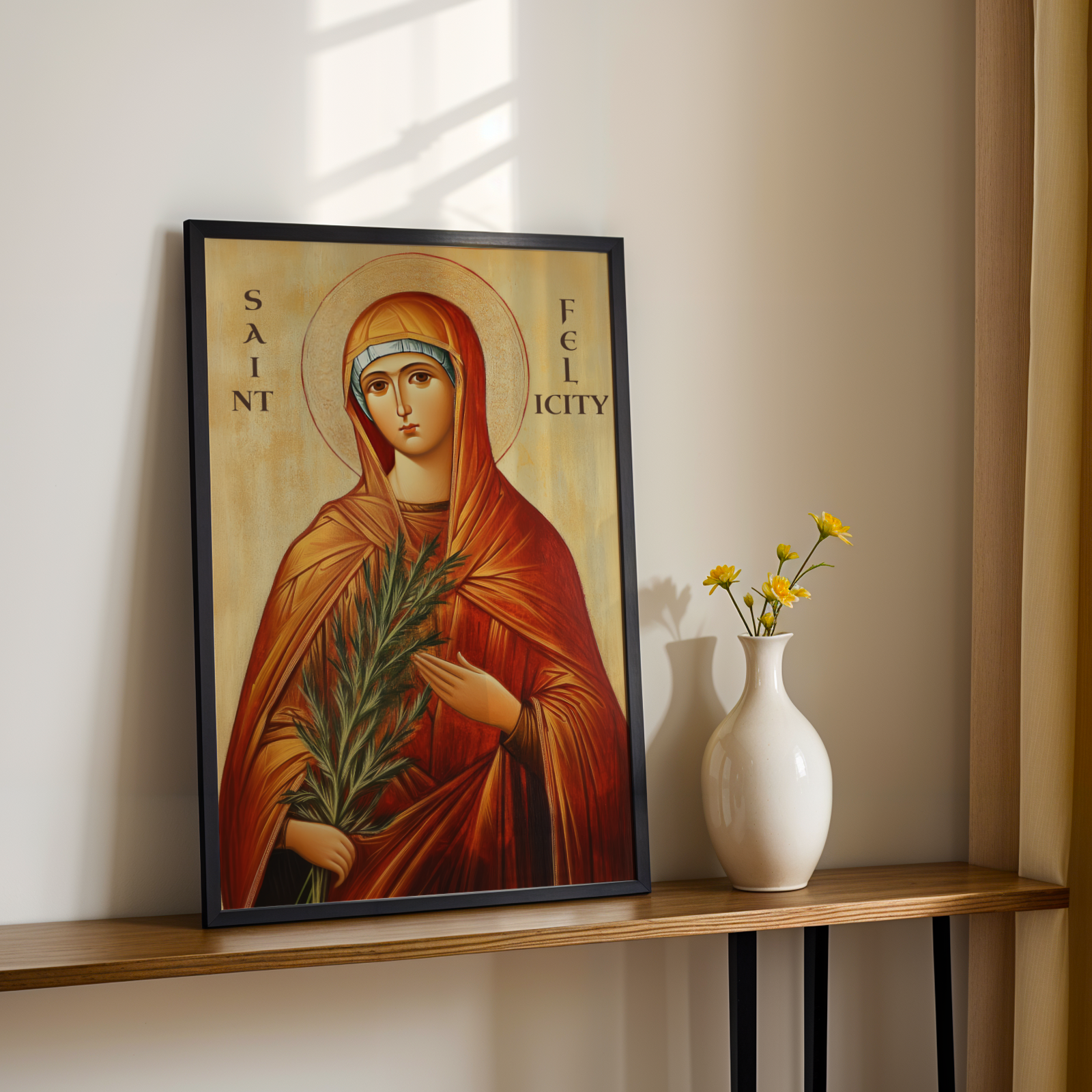 Saint Felicity of Carthage Icon Print, Mother Gift, Catholic Home Decor, Holygraceart