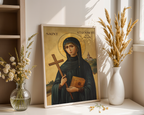 Saint Elizabeth Ann Seton Icon Wall Art, Teaching and Motherhood Gift Orthodox Decor