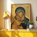 Virgin Mary and Child Orthodox Icon Print, New Parents Gift, Marian Nursery Blessing