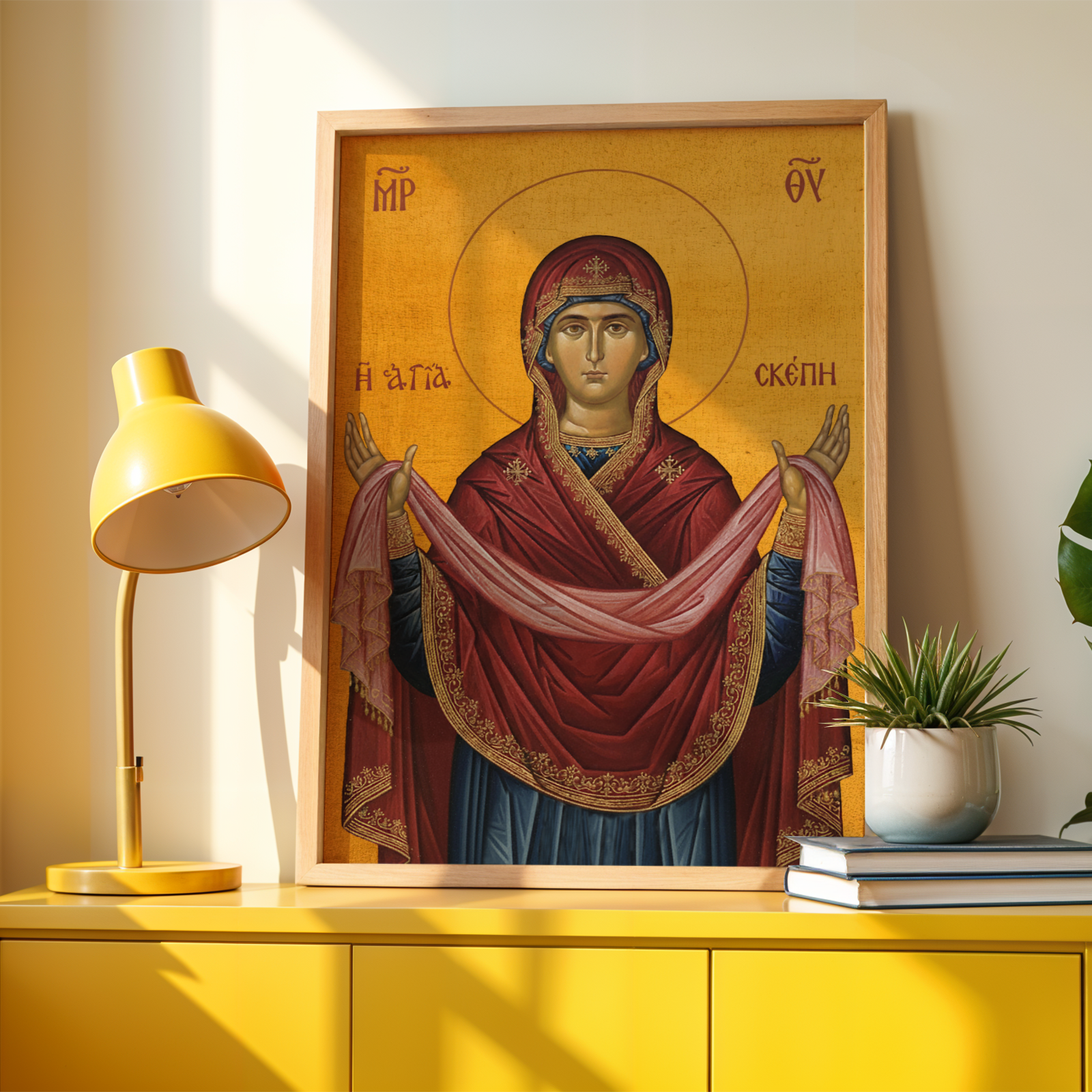 The Holy Protection of the Theotokos Icon Print, Family Gift, Home Altar Wall Art