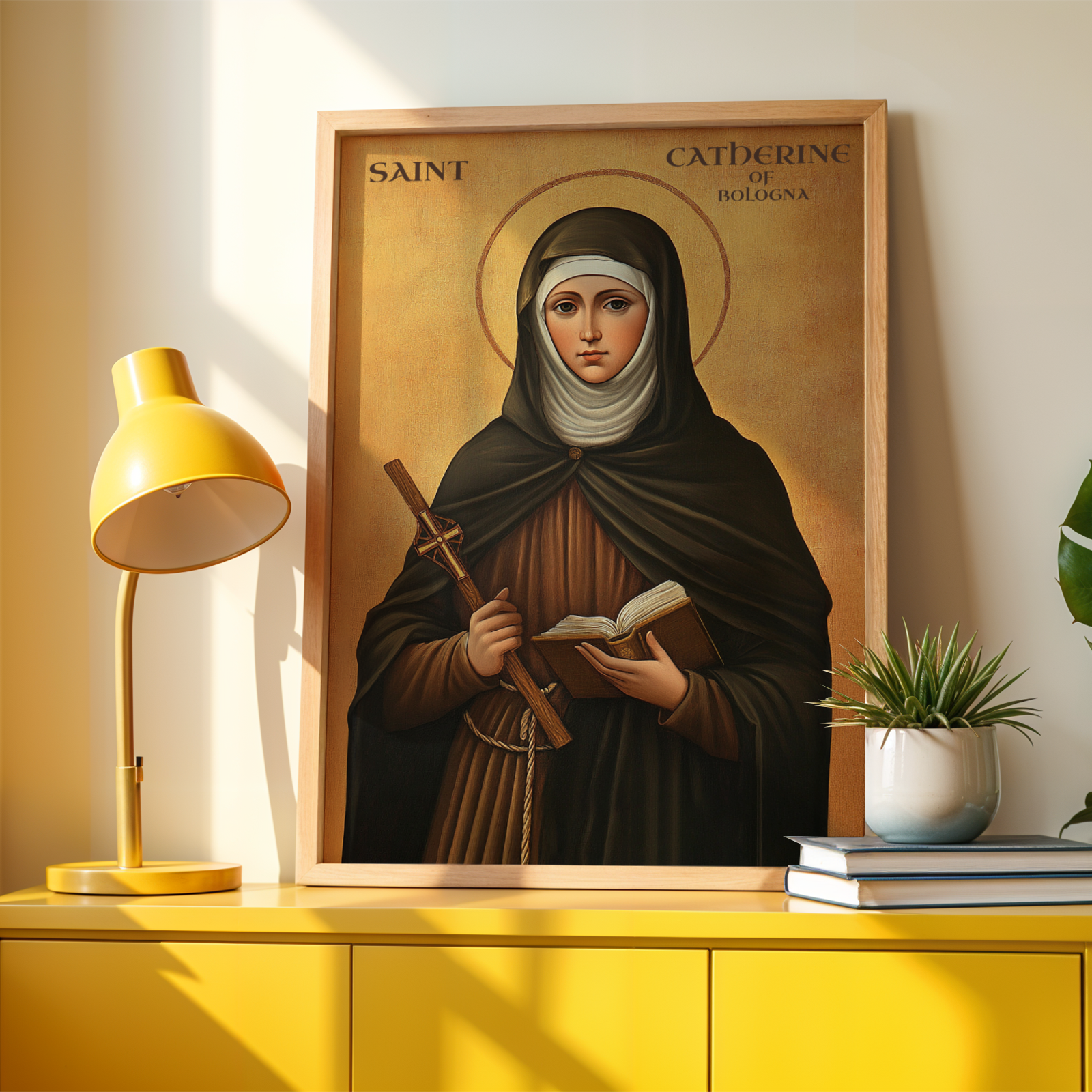 Saint Catherine of Bologna Icon Print, Artist Gift, Creative Faith Decor, Holygraceart