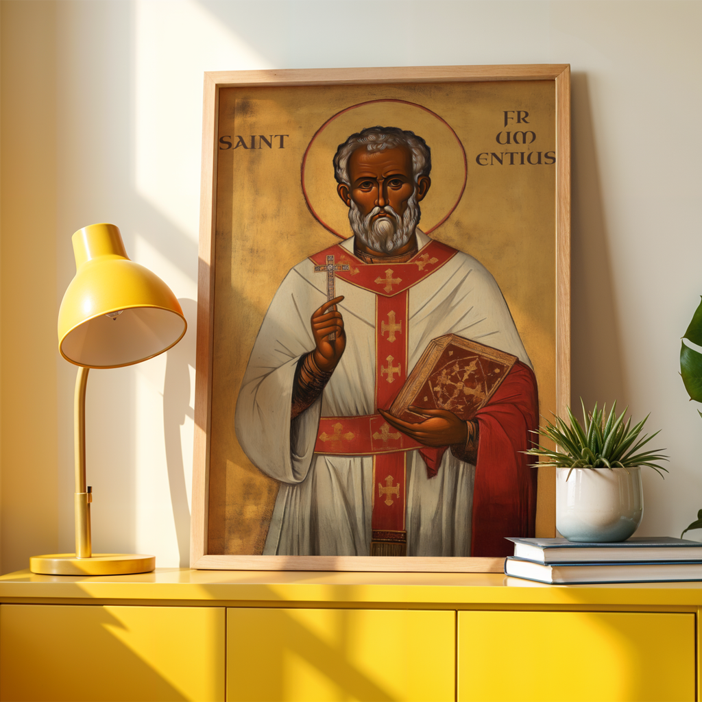 Saint Frumentius Icon Wall Art, Missionary Bishop Gift, Ethiopian Faith Orthodox