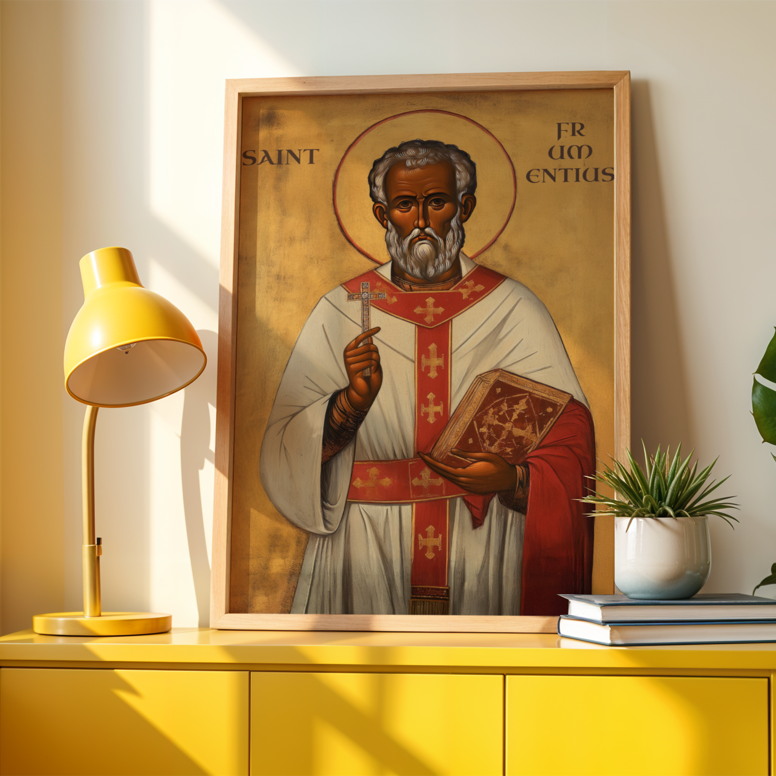 Saint Frumentius Icon Wall Art, Missionary Bishop Gift, Ethiopian Faith Orthodox