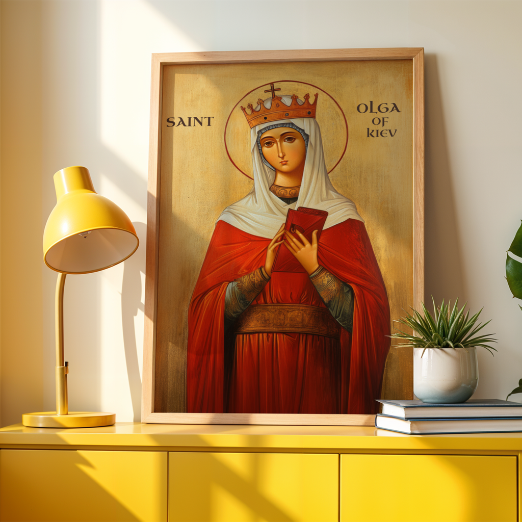 Saint Olga of Kiev Icon Print, Queen Saint Orthodox Wall Art, Gift for Women, Holygraceart