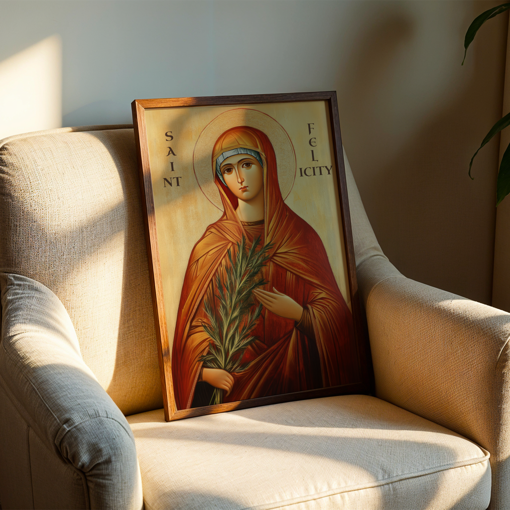 Saint Felicity of Carthage Icon Print, Mother Gift, Catholic Home Decor, Holygraceart