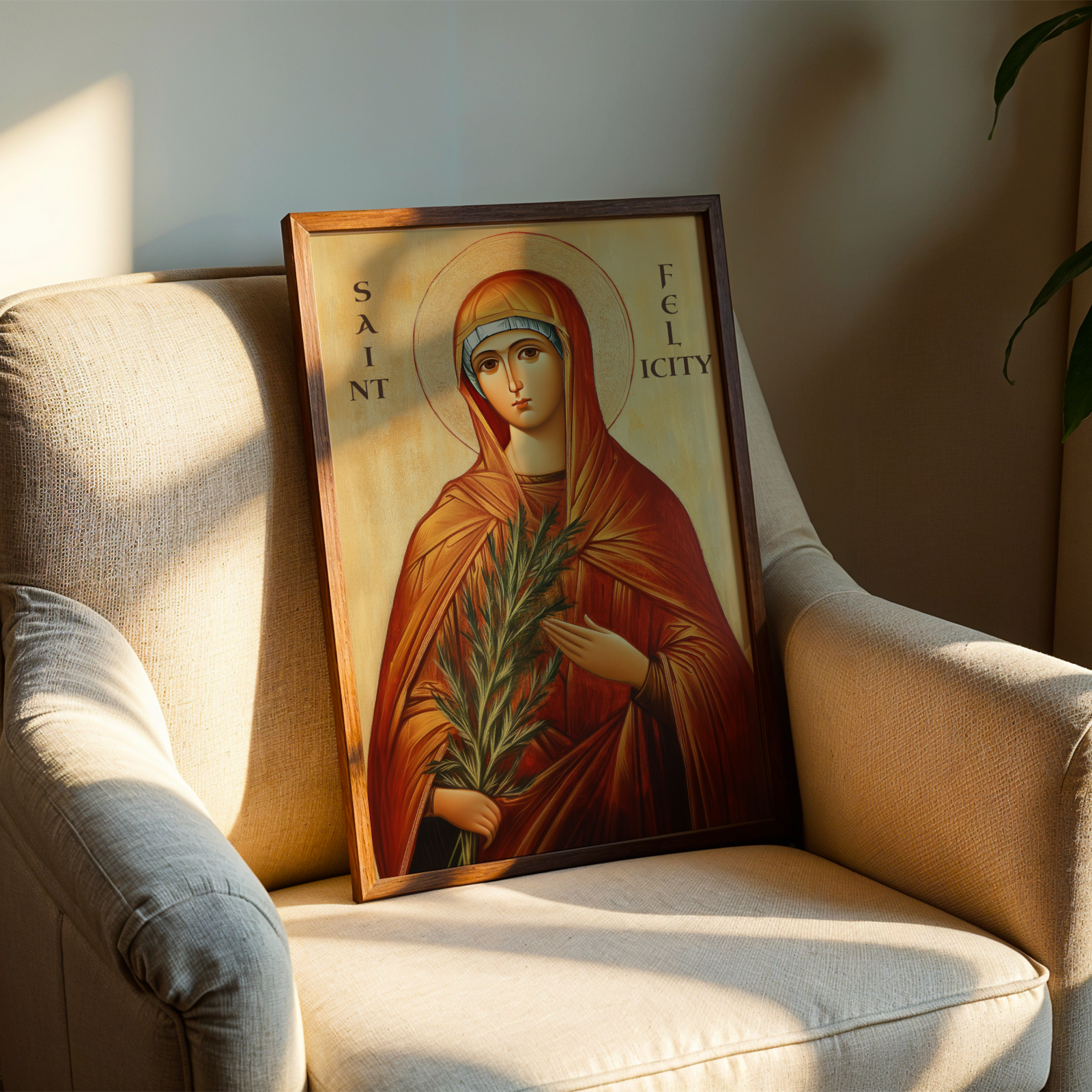 Saint Felicity of Carthage Icon Print, Mother Gift, Catholic Home Decor, Holygraceart