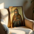 Saint Bernadette Soubirous of Lourdes Icon Print, Marian Devotion Gift, Holygraceart
