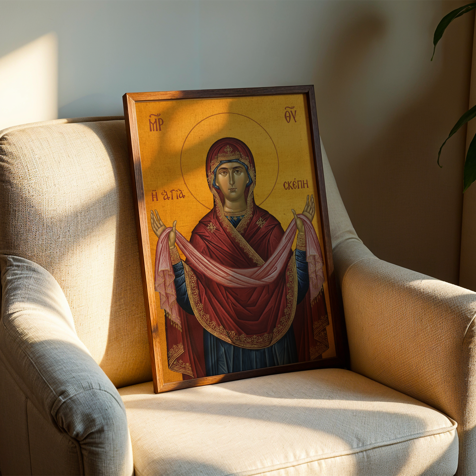The Holy Protection of the Theotokos Icon Print, Family Gift, Home Altar Wall Art