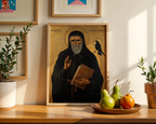 Saint Benedict of Nursia Icon Print, Protection and Blessing Gift, Catholic Wall Art