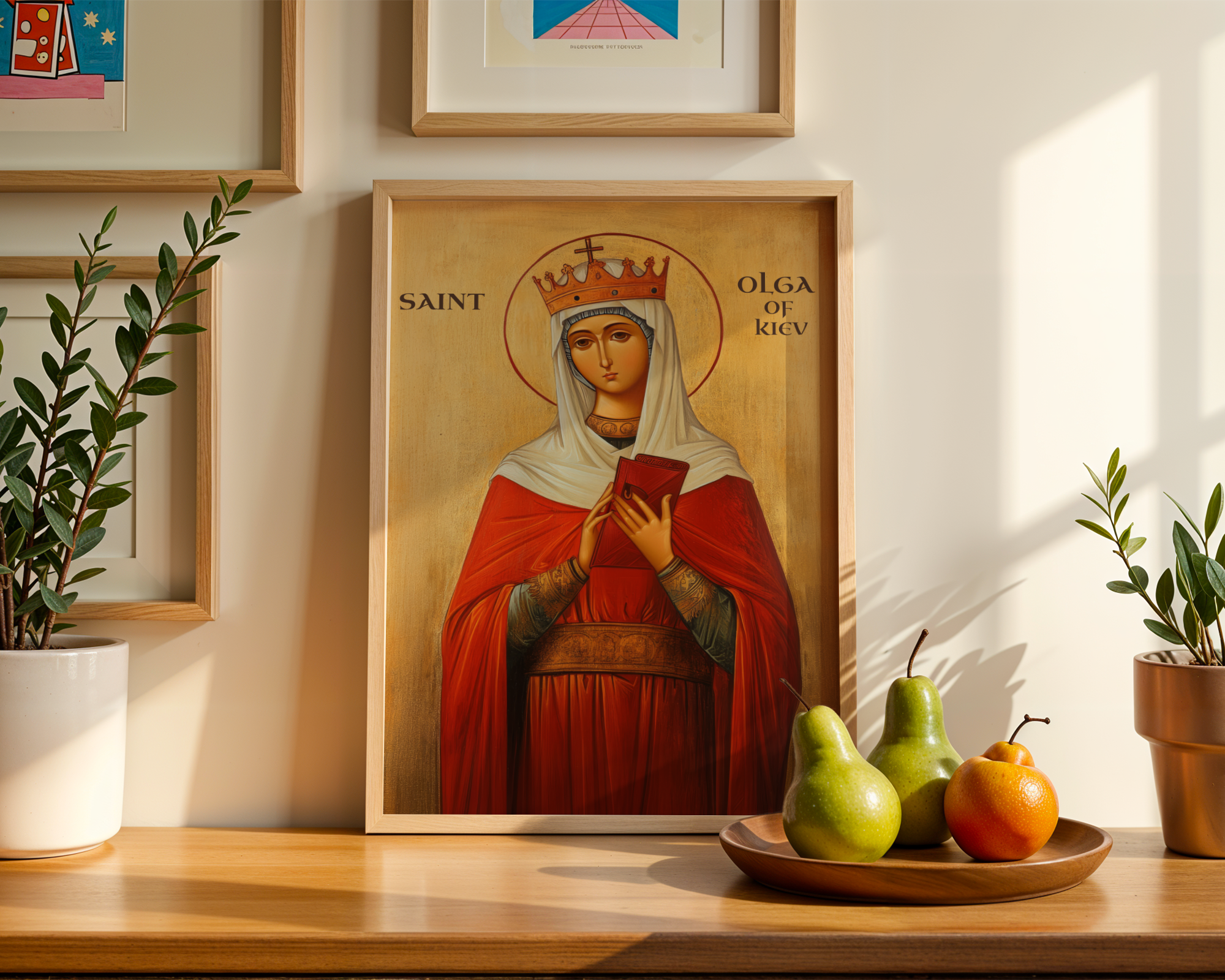 Saint Olga of Kiev Icon Print, Queen Saint Orthodox Wall Art, Gift for Women, Holygraceart