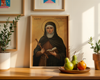 Saint Catherine of Bologna Icon Print, Artist Gift, Creative Faith Decor, Holygraceart