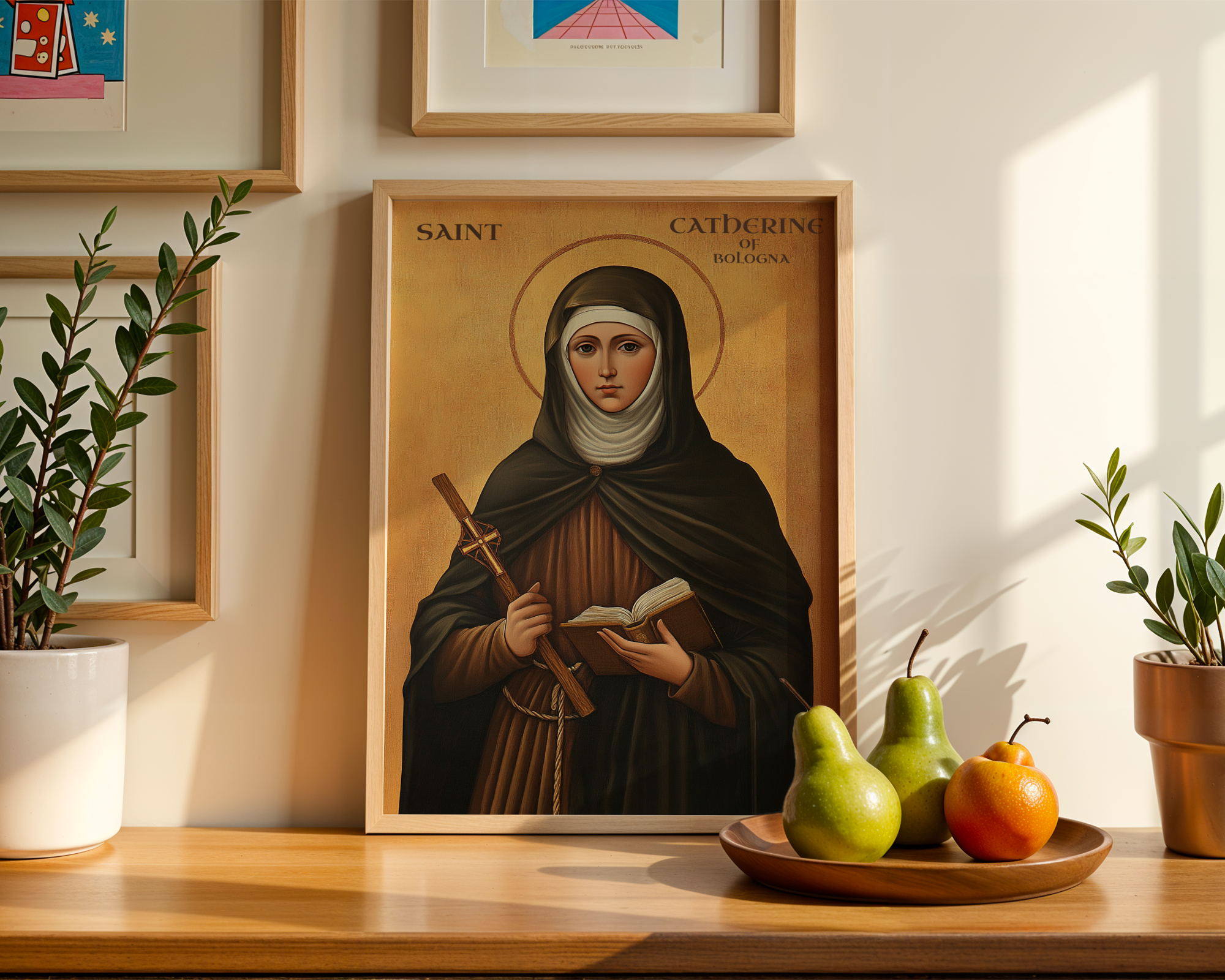 Saint Catherine of Bologna Icon Print, Artist Gift, Creative Faith Decor, Holygraceart