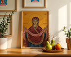The Holy Protection of the Theotokos Icon Print, Family Gift, Home Altar Wall Art