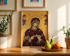 Mother of God Untier of Knots Orthodox Icon Print, Marian Prayer Room Decor