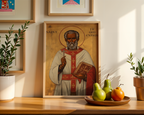 Saint Frumentius Icon Wall Art, Missionary Bishop Gift, Ethiopian Faith Orthodox