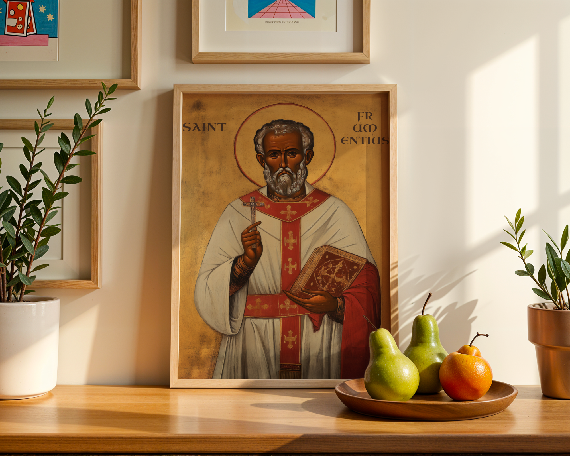 Saint Frumentius Icon Wall Art, Missionary Bishop Gift, Ethiopian Faith Orthodox