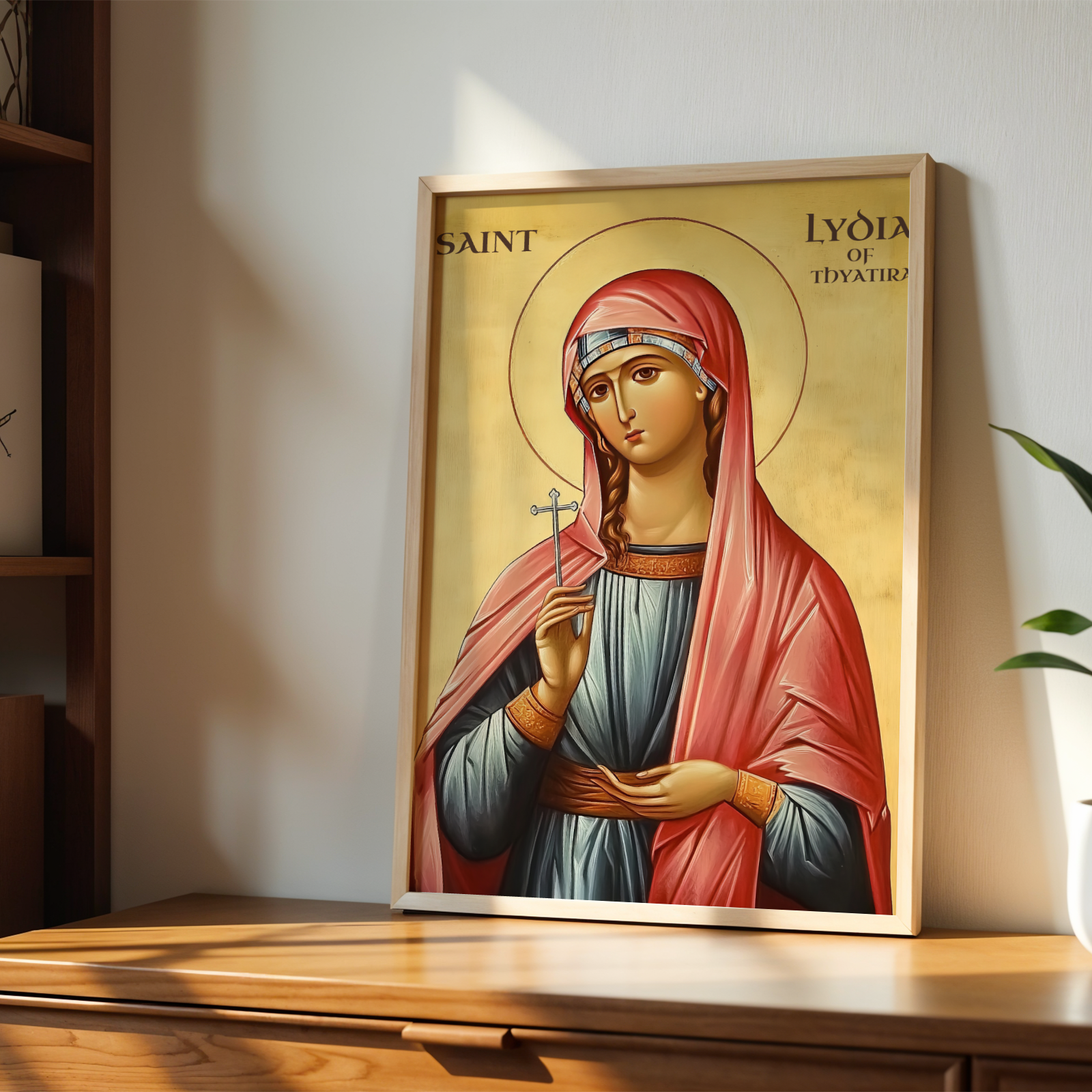 Saint Lydia of Thyatira Icon Print, Merchant Gift, Business Blessing Wall Art