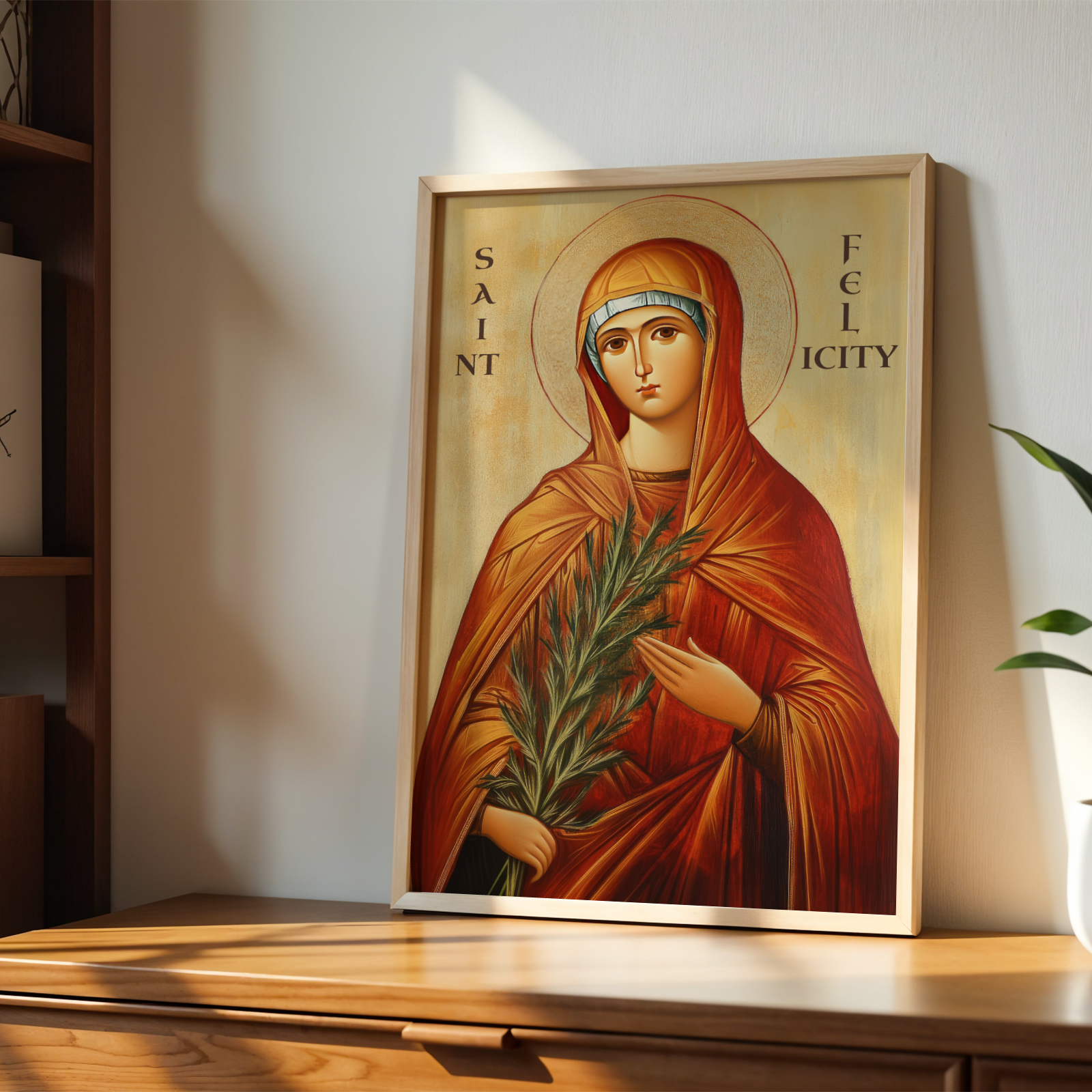 Saint Felicity of Carthage Icon Print, Mother Gift, Catholic Home Decor, Holygraceart