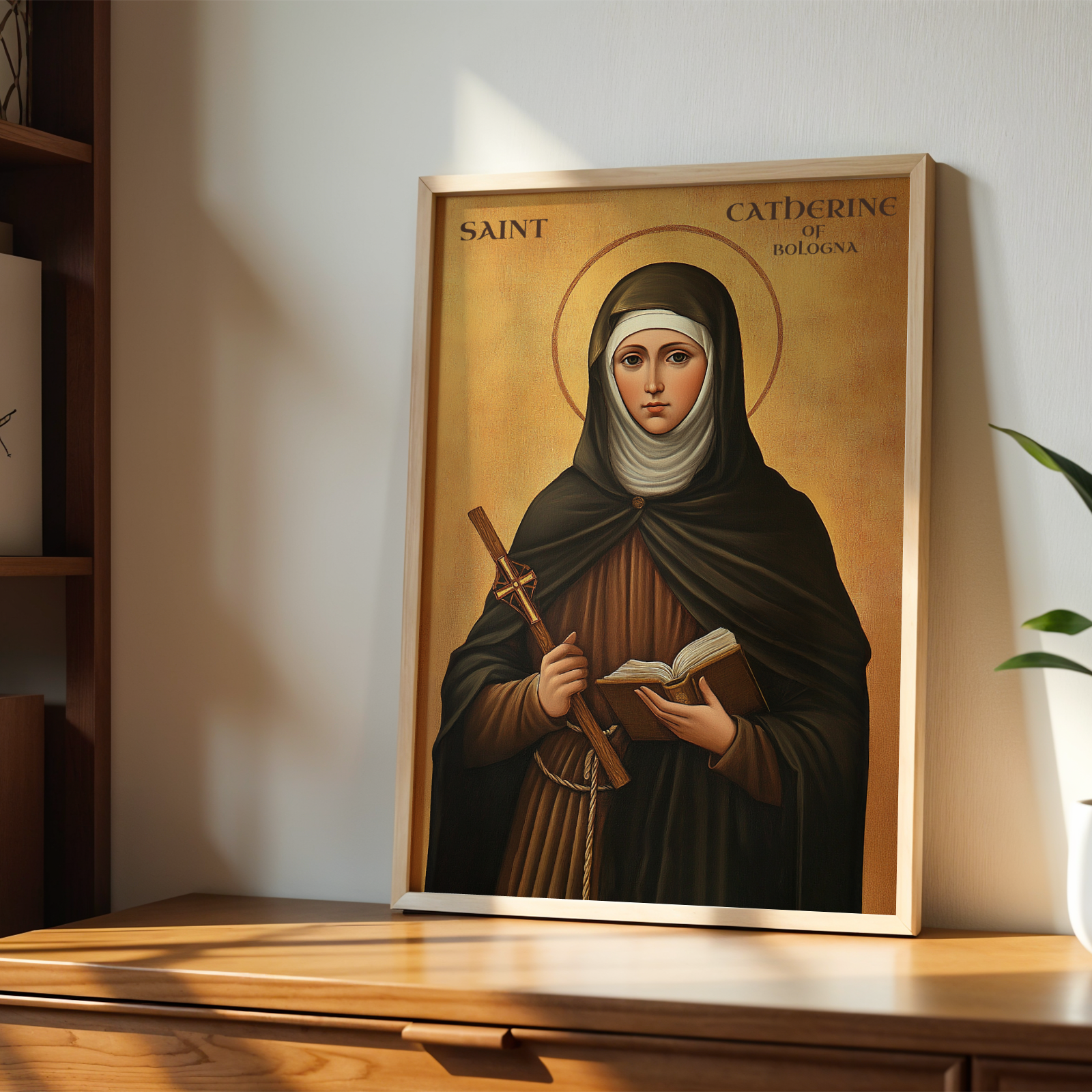 Saint Catherine of Bologna Icon Print, Artist Gift, Creative Faith Decor, Holygraceart