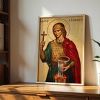 Saint Florian Icon Print, Firefighter Gift, Protection and House Blessing