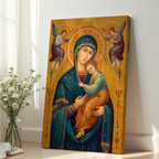 Our Lady of Perpetual Help Orthodox Icon Wall Art, Mother of God Blessing Gift, Holygraceart