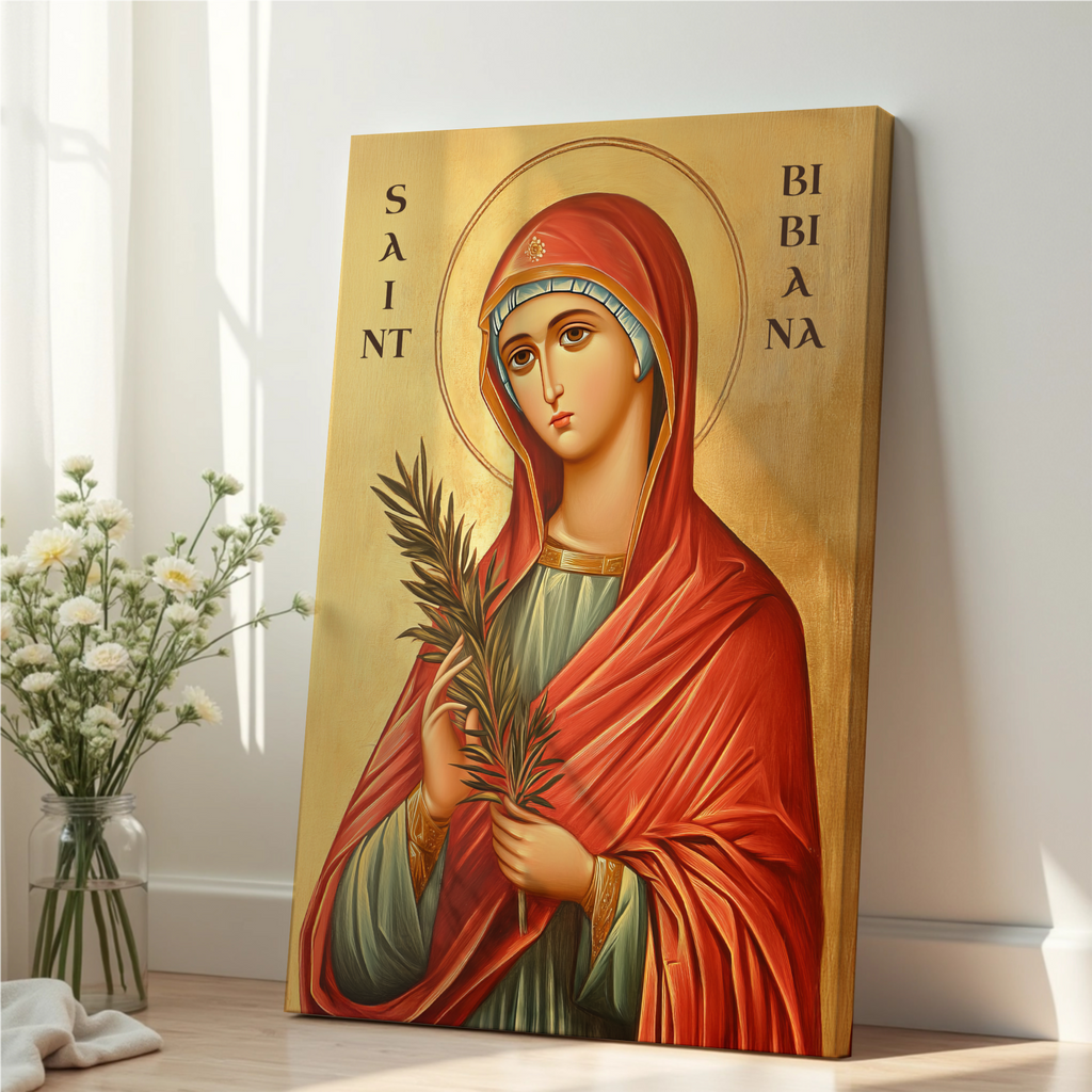 Saint Bibiana Icon Print, Healing Prayer Gift, Byzantine Home Decor, Holygraceart
