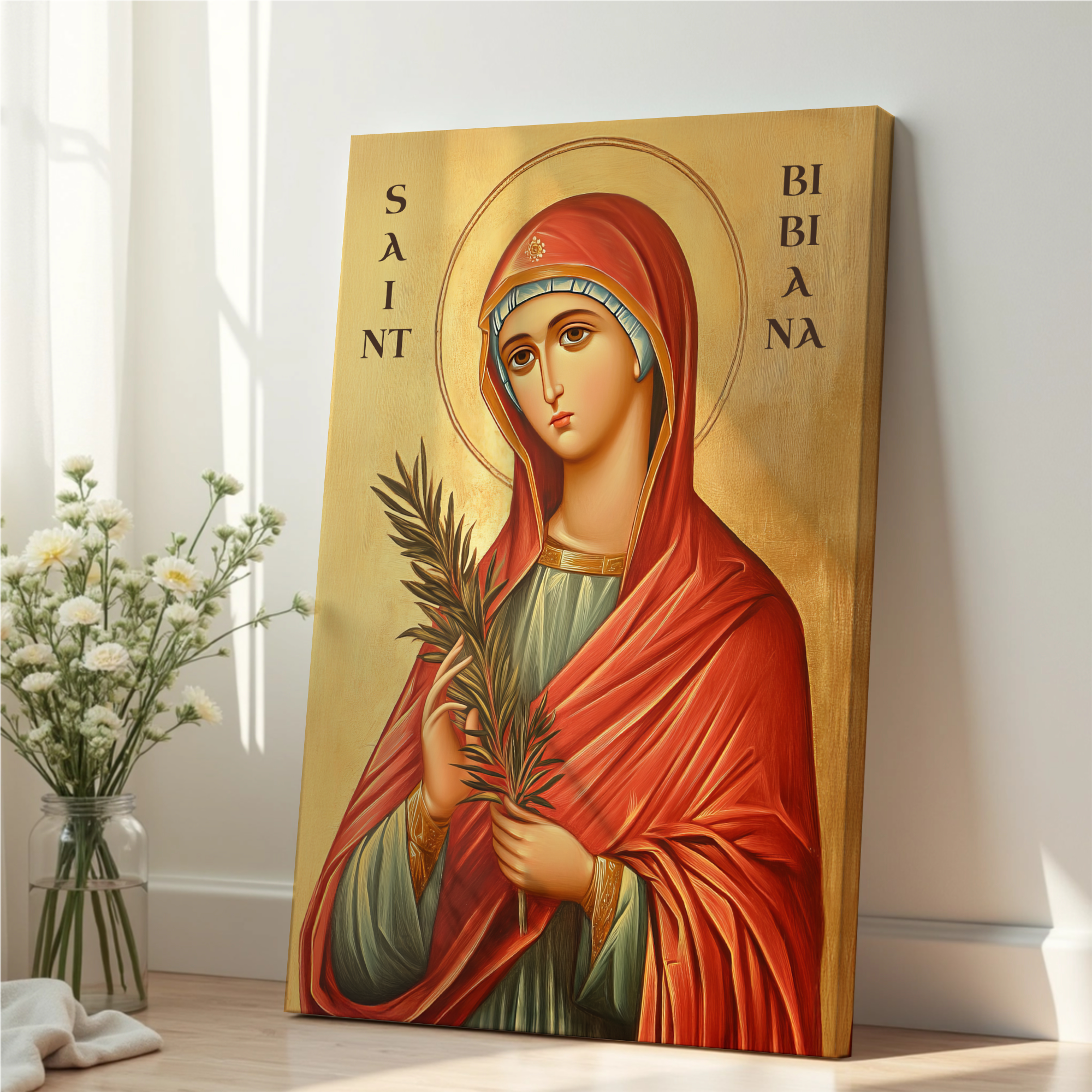 Saint Bibiana Icon Print, Healing Prayer Gift, Byzantine Home Decor, Holygraceart