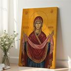 The Holy Protection of the Theotokos Icon Print, Family Gift, Home Altar Wall Art