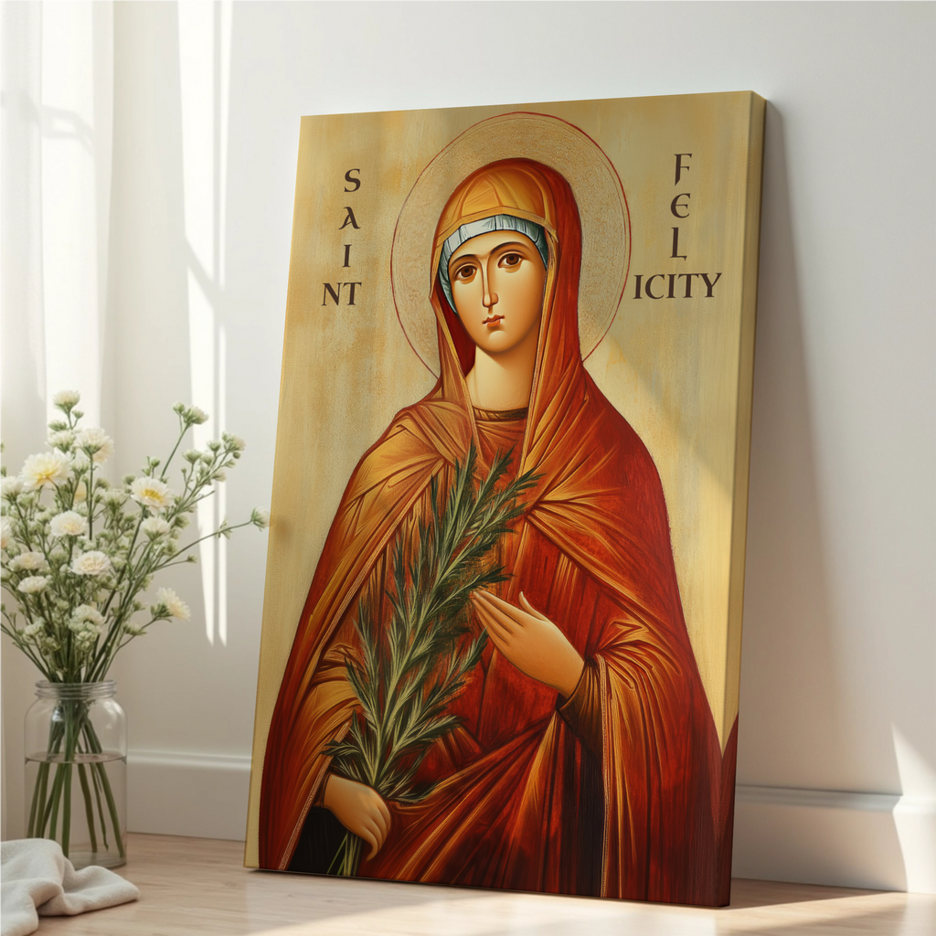 Saint Felicity of Carthage Icon Print, Mother Gift, Catholic Home Decor, Holygraceart