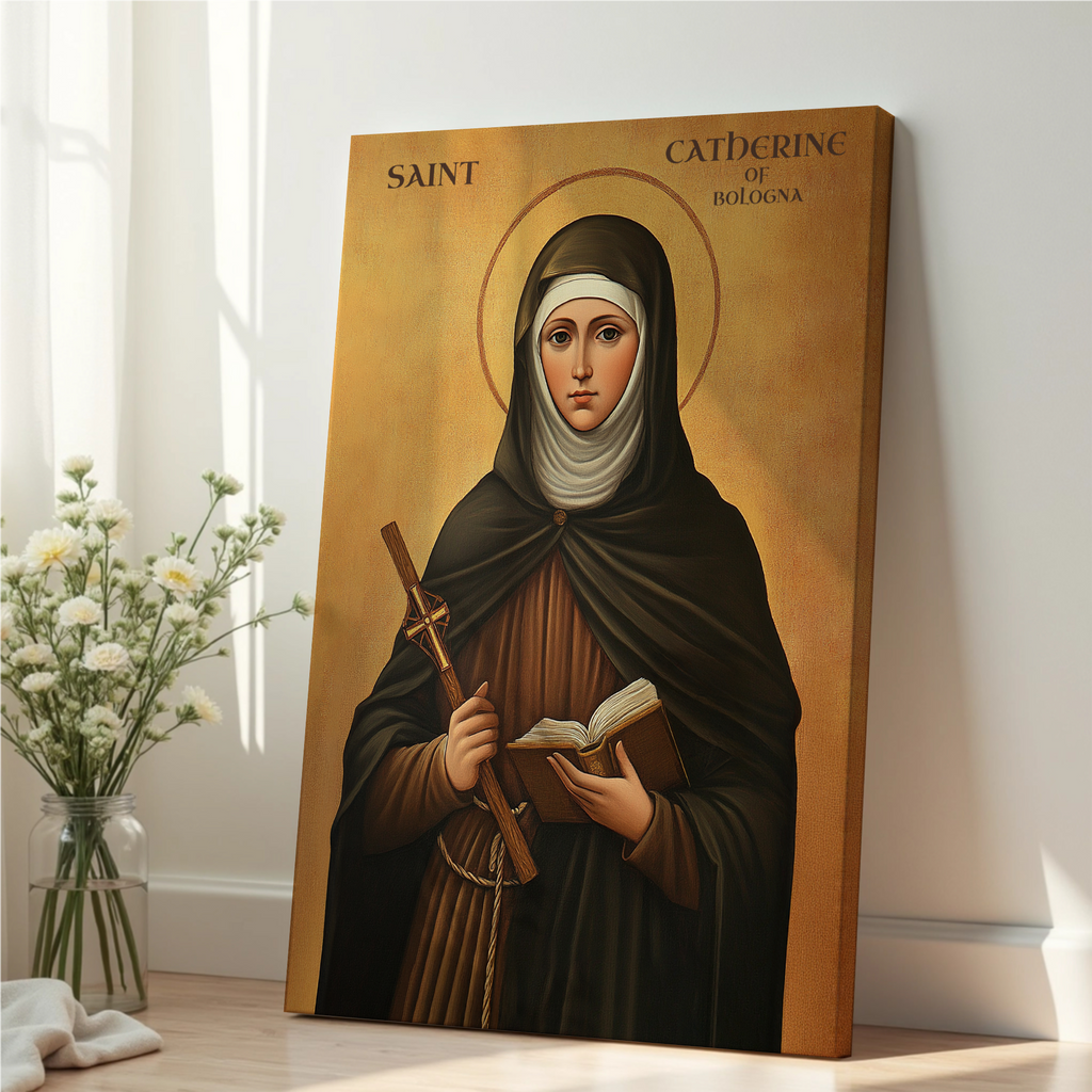 Saint Catherine of Bologna Icon Print, Artist Gift, Creative Faith Decor, Holygraceart