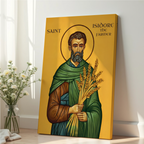 Saint Isidore the Farmer Icon Wall Art, Patron Saint of Farmers Byzantine Print, Holygraceart