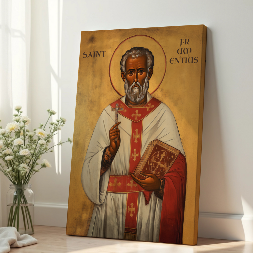 Saint Frumentius Icon Wall Art, Missionary Bishop Gift, Ethiopian Faith Orthodox