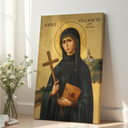 Saint Elizabeth Ann Seton Icon Wall Art, Teaching and Motherhood Gift Orthodox Decor