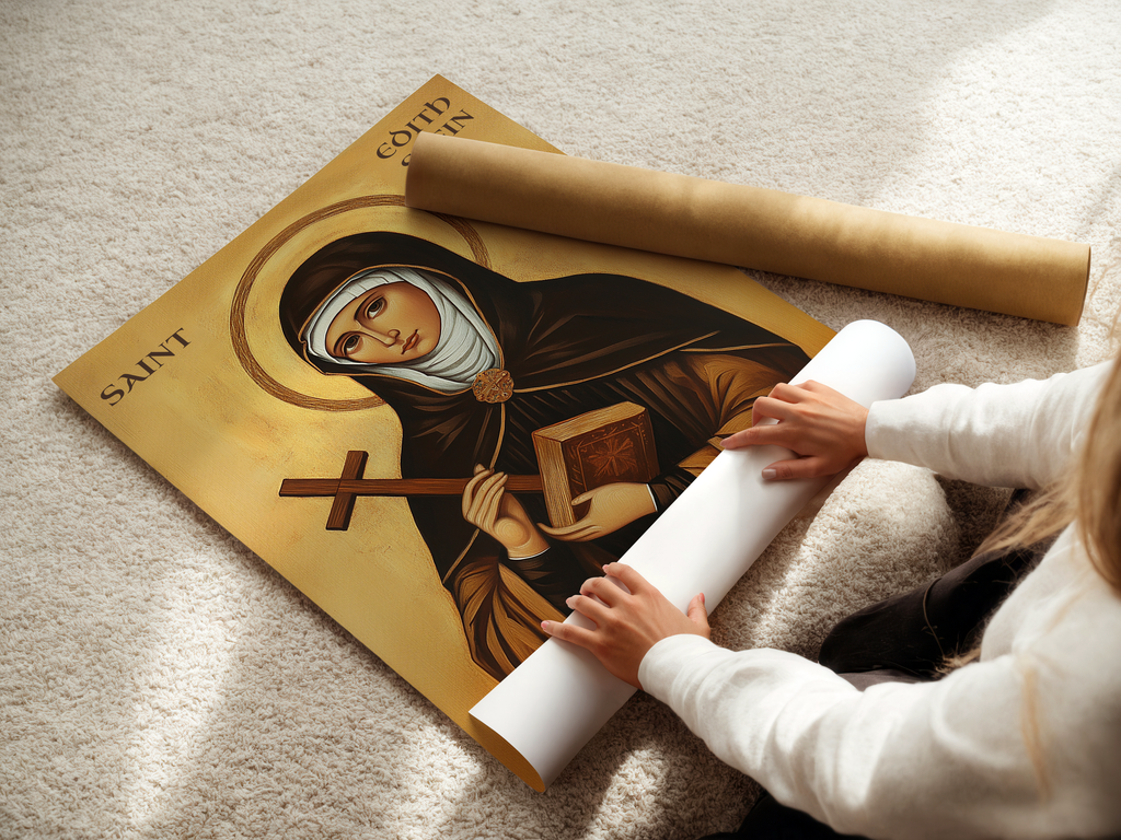 Saint Edith Stein Icon Print, Women of Faith Gift, Orthodox Wall Art, Holygraceart