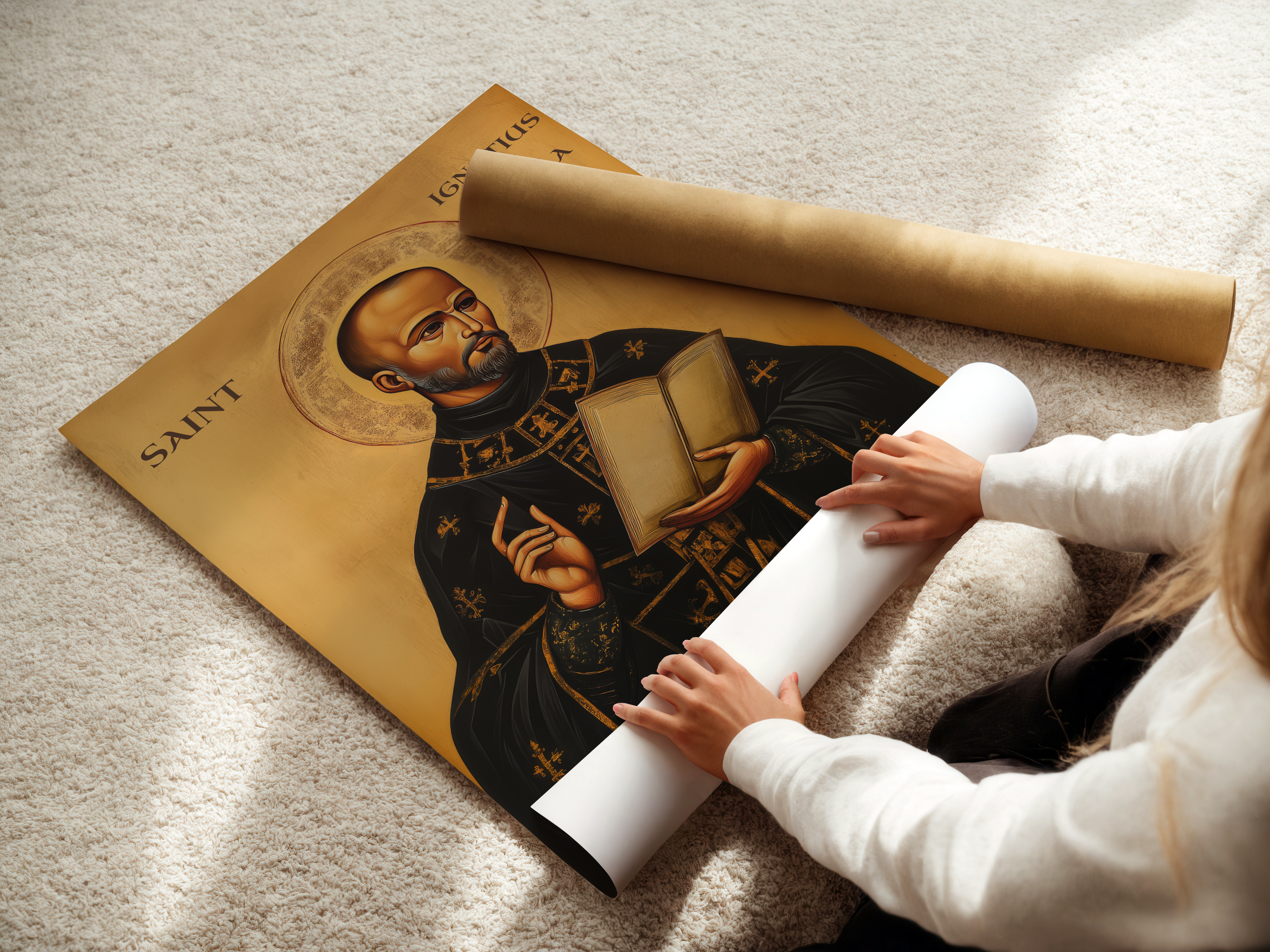 Saint Ignatius of Loyola Icon Wall Art, Spiritual Wisdom Gift Orthodox Print, Holygraceart