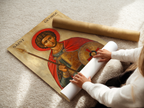 Saint George Byzantine Icon Print, Protection Gift, Warrior Decor, Holygraceart