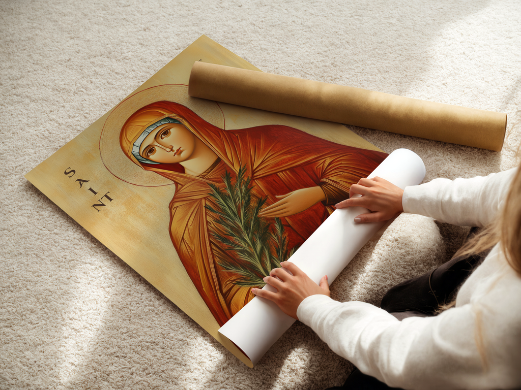 Saint Felicity of Carthage Icon Print, Mother Gift, Catholic Home Decor, Holygraceart
