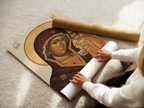Theotokos Orthodox Icon Print, New Parents and Baptism Gift, Marian Family Blessing