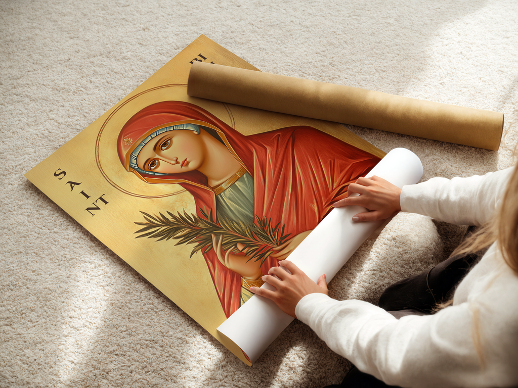 Saint Bibiana Icon Print, Healing Prayer Gift, Byzantine Home Decor, Holygraceart