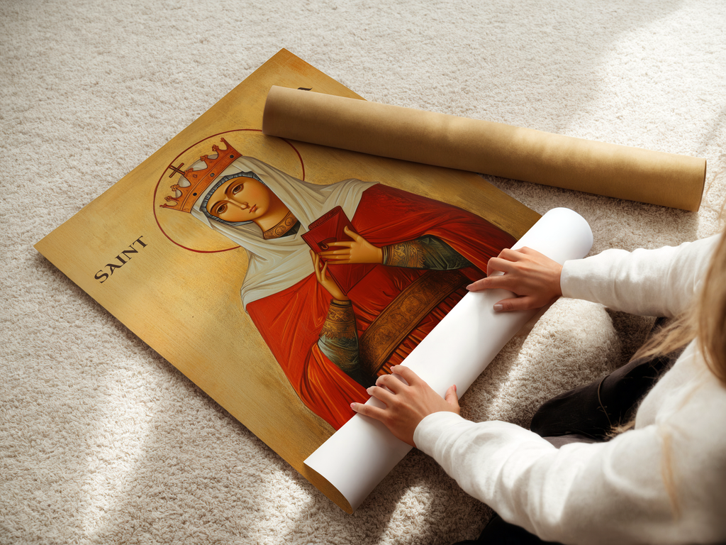 Saint Olga of Kiev Icon Print, Queen Saint Orthodox Wall Art, Gift for Women, Holygraceart
