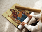 Mother of God Enthroned Orthodox Icon Wall Art, Marian Throne Devotional Art, Holygraceart