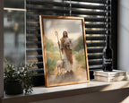 Jesus Christ the Good Shepherd – Watercolor Print, Lamb of God Gift