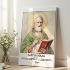 Saint Nicholas Catholic Wall Art Print, Bishop Saint Portrait Decor, Faith-Inspired Gift, Holygraceart H03