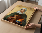 Saint Brigid of Ireland Icon Wall Art, Hearth Blessing Gift Orthodox Decor, Holygraceart
