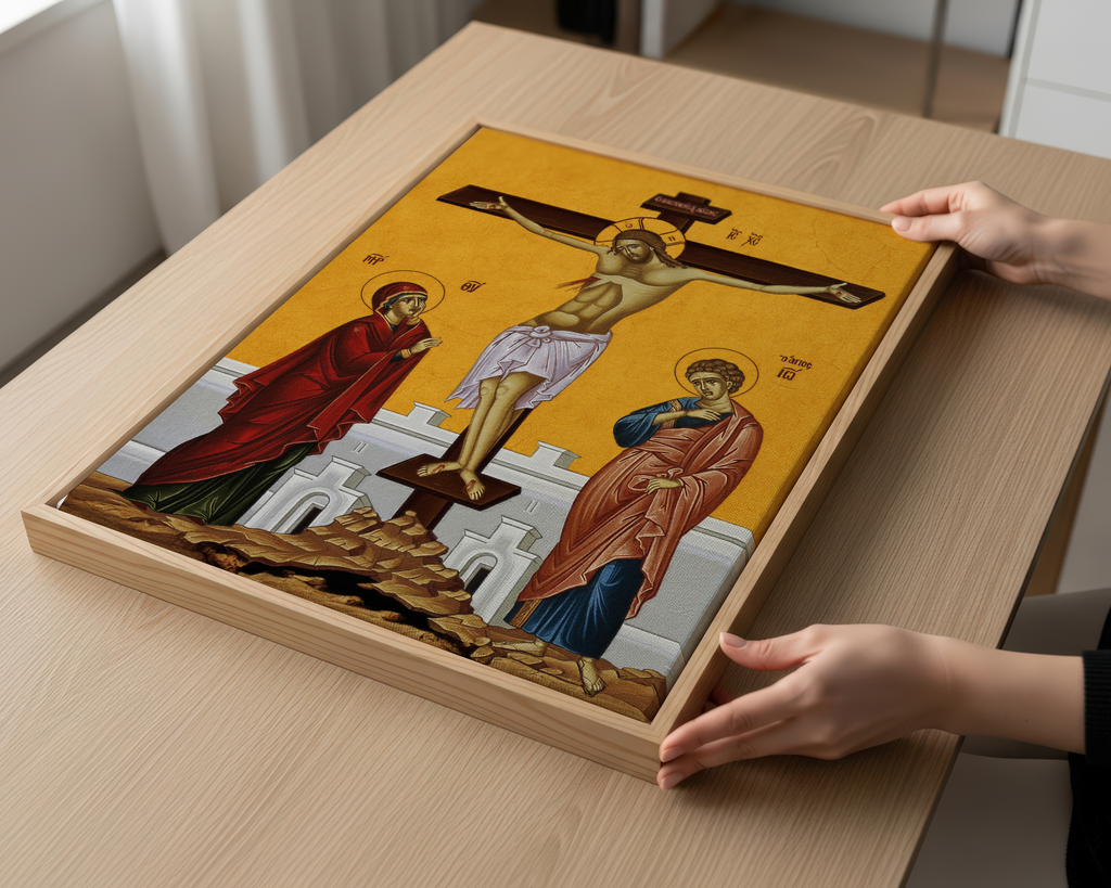 Crucifixion of Christ Orthodox Icon Print, Easter Gift, Holy Week Devotion Gift, Holygraceart
